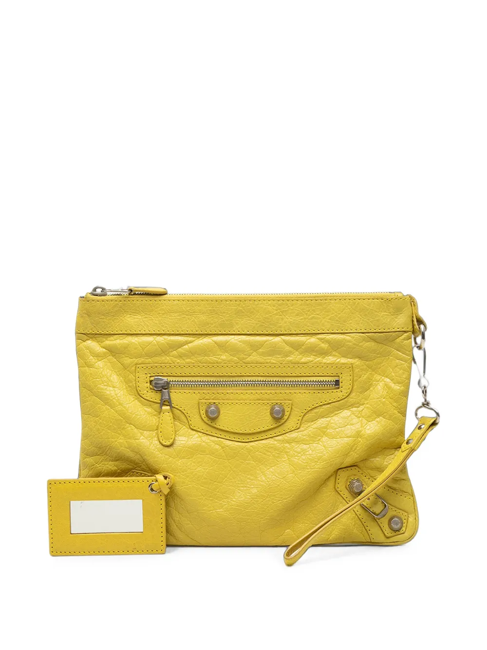 Balenciaga Pre-Owned 2013 Motocross Giant 12 Envelope lamsleren clutch Geel
