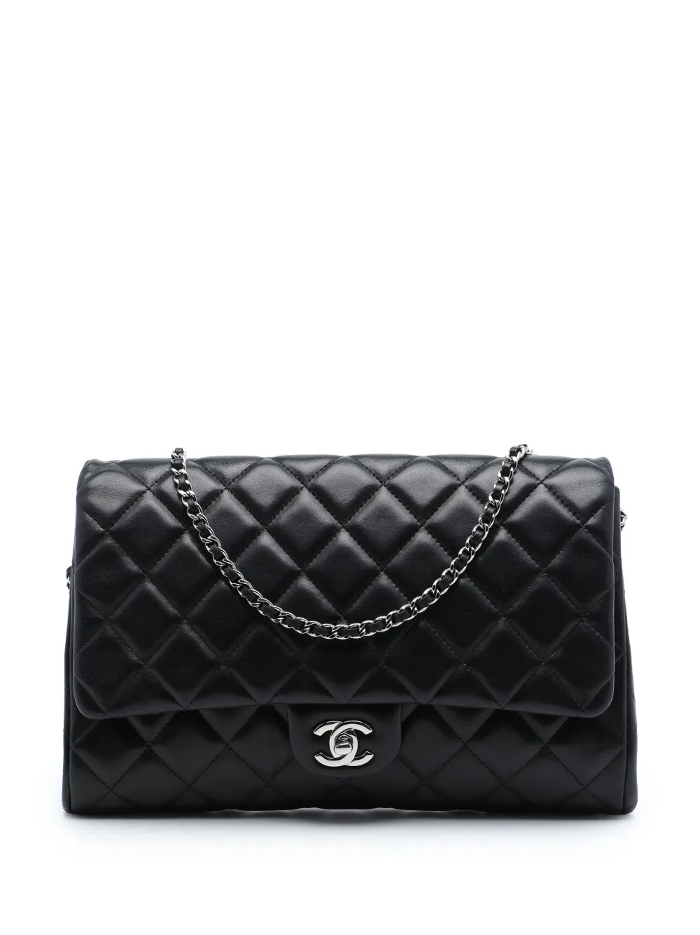 CHANEL Pre-Owned 2012-2013 CC Quilted Lambskin Flap Clutch with Chain shoulder bag - Nero