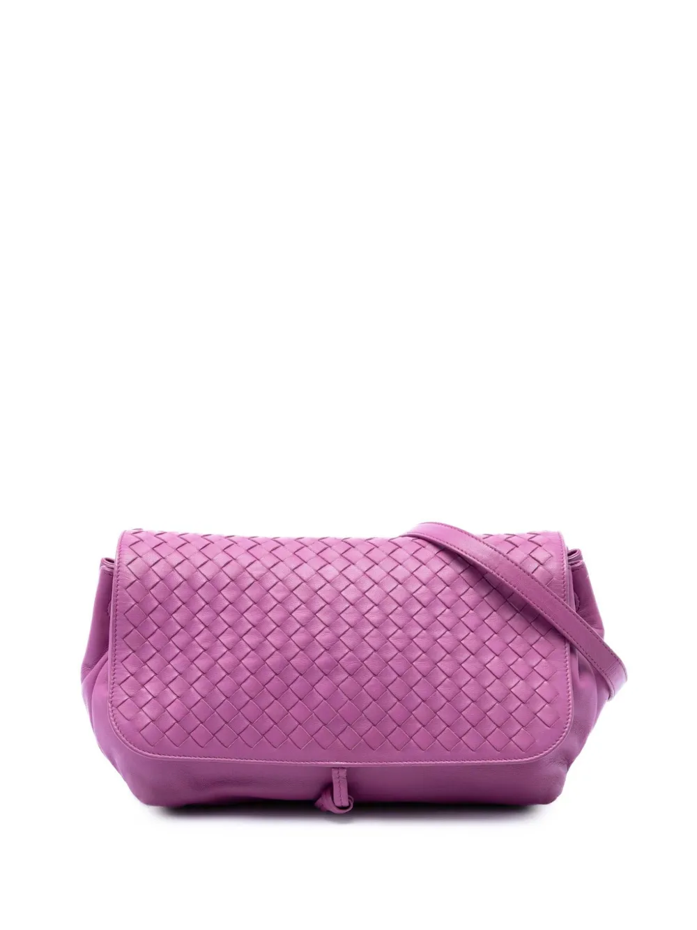 Bottega Veneta Pre-Owned 2012-2026 Leather Intrecciato Flap crossbody bag - Rosa