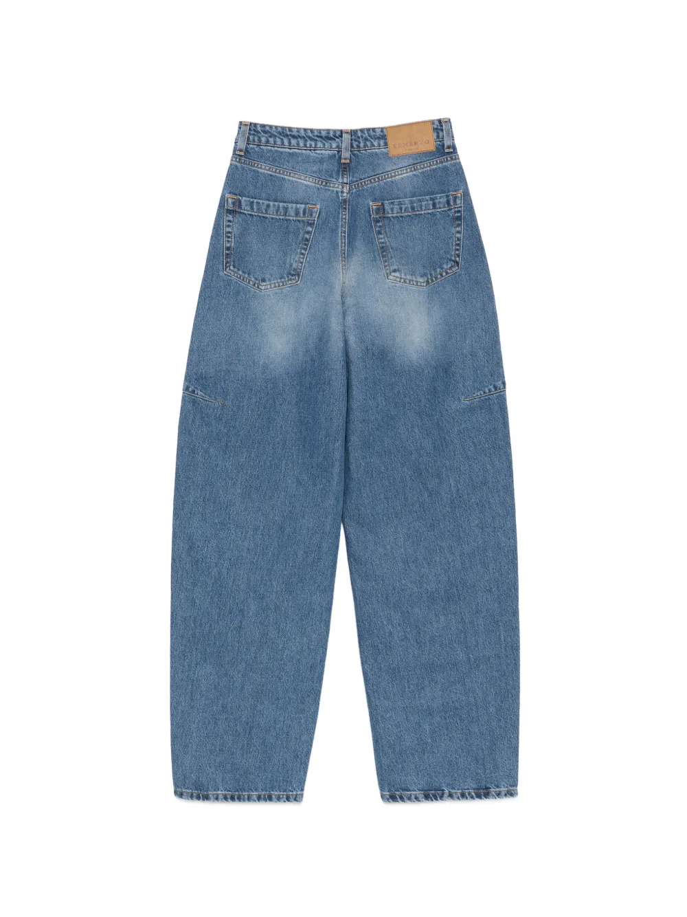 ERMANNO FIRENZE panelled faded-effect jeans Blauw
