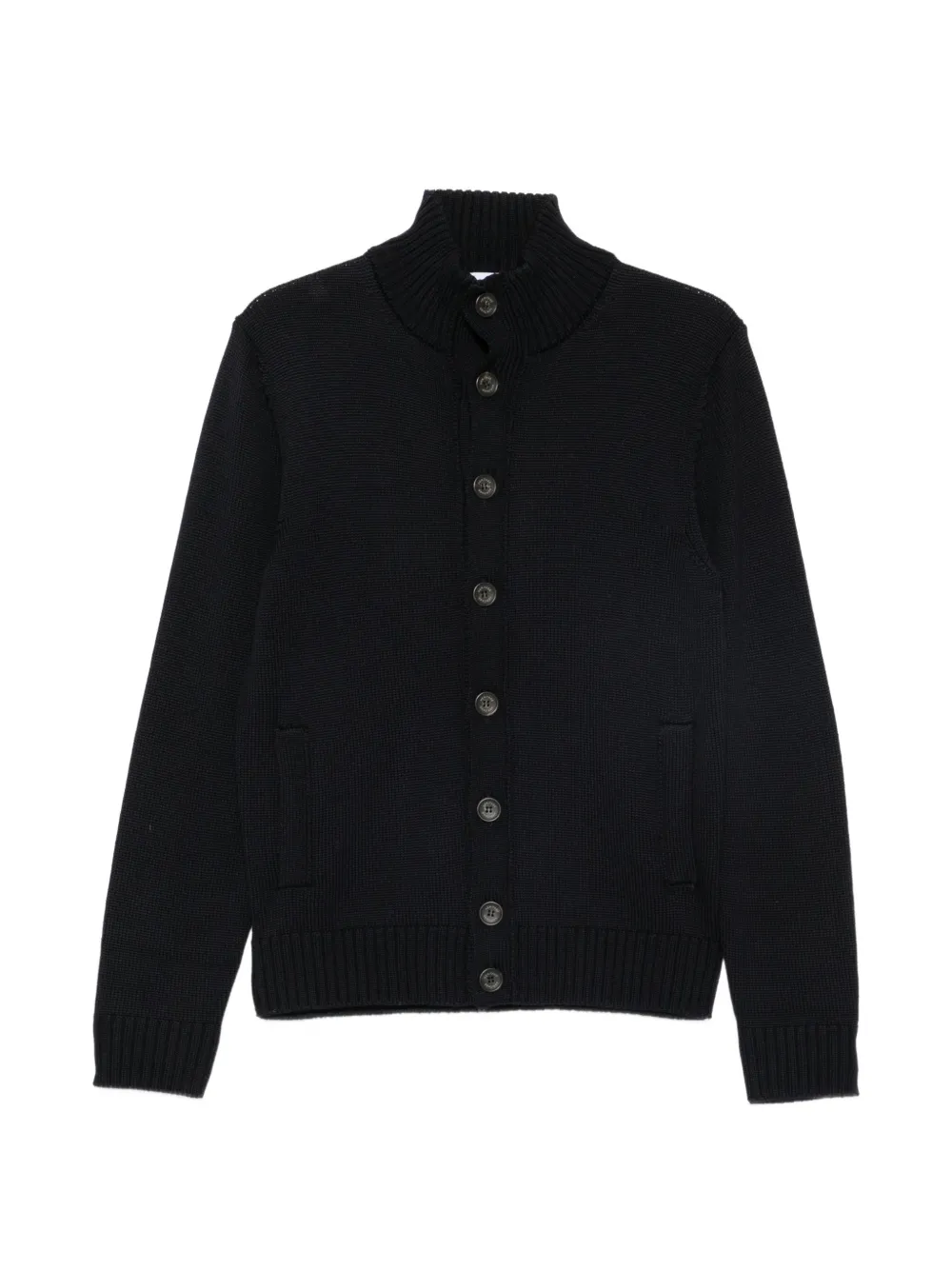 Heritage ribbed-knit button-up cardigan - Blue
