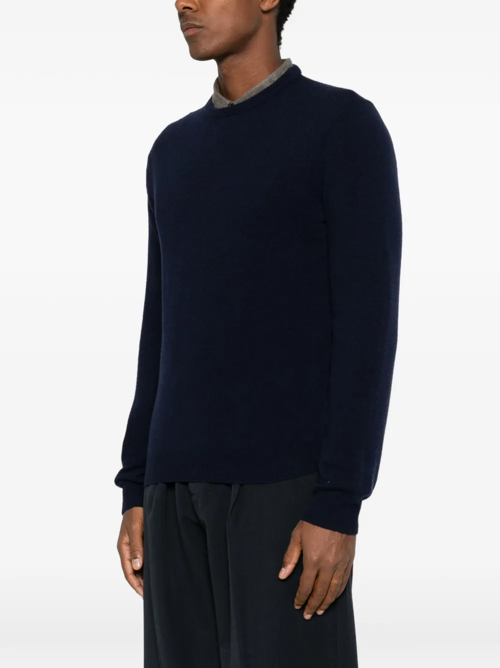 Heritage crew-neck knitted sweater Blauw