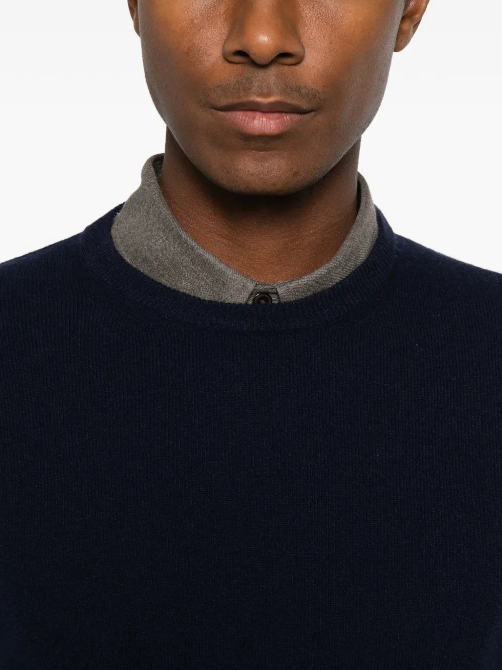 Heritage crew-neck knitted sweater Blauw