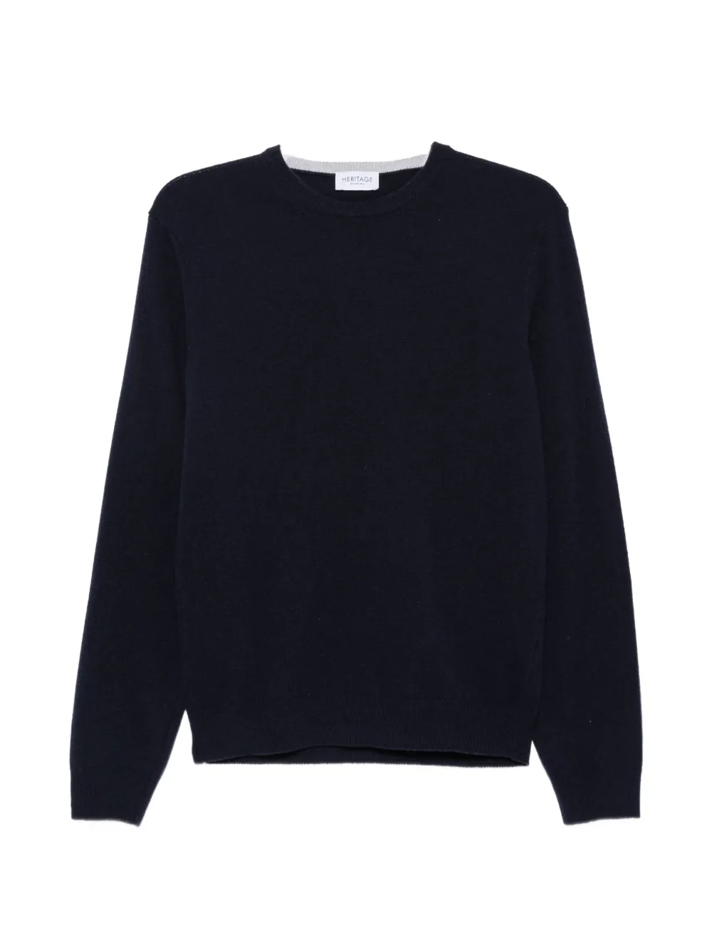 Heritage crew-neck knitted sweater - Bleu