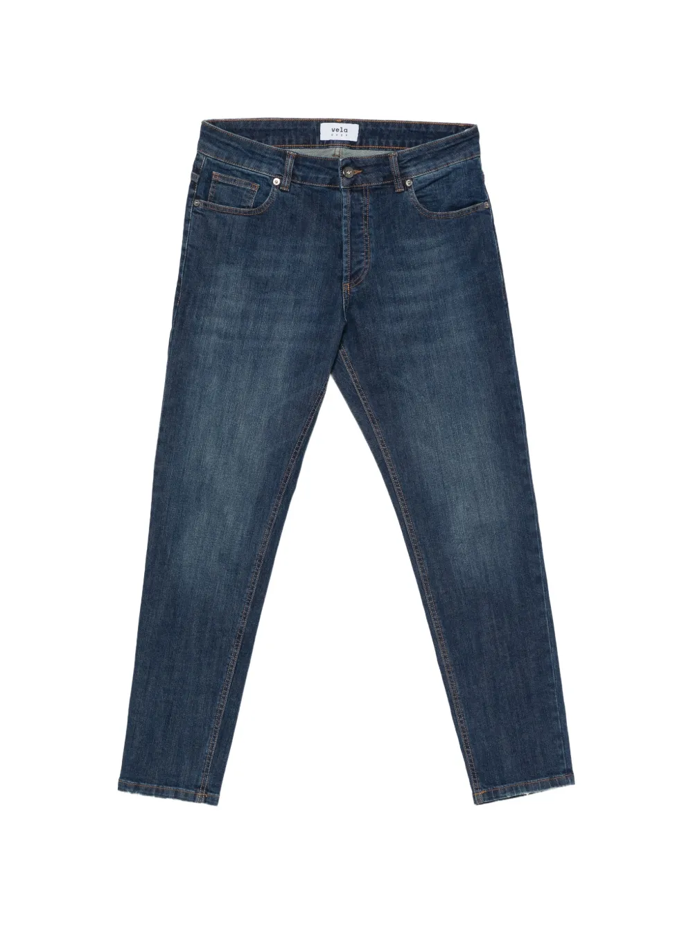 VELA SHOP faded-effect capri jeans - Blu