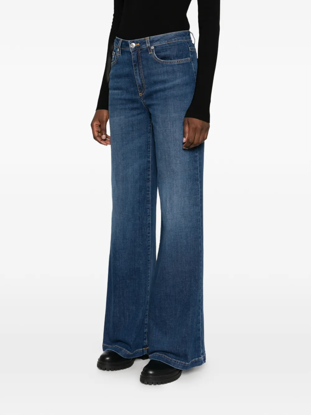 ERMANNO FIRENZE wide-leg jeans Blauw