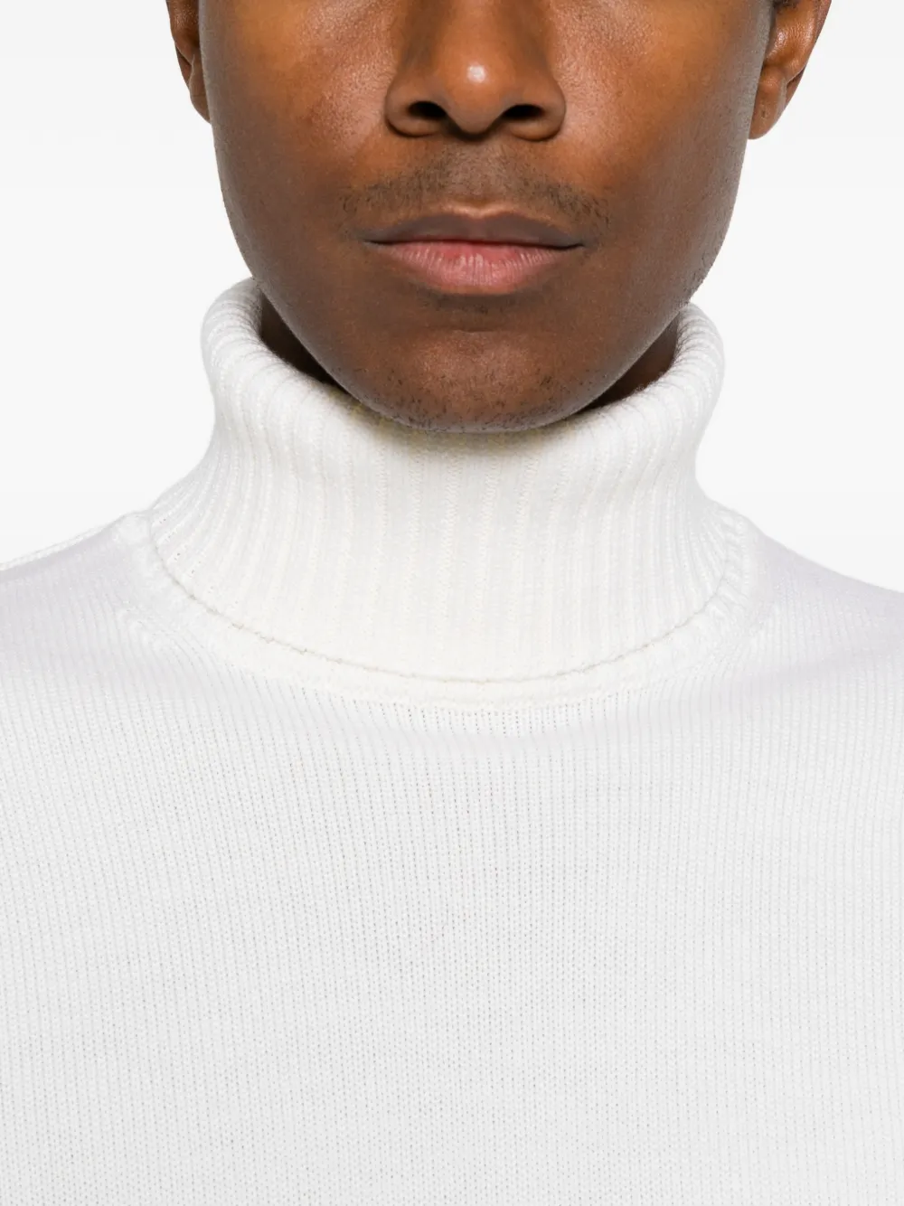 Heritage roll-neck ribbed-trim sweater Beige