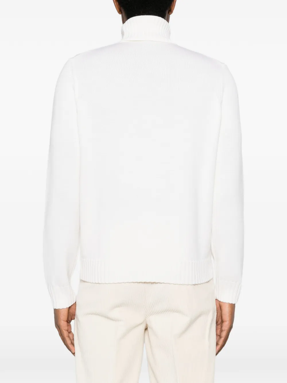 Heritage roll-neck ribbed-trim sweater Beige