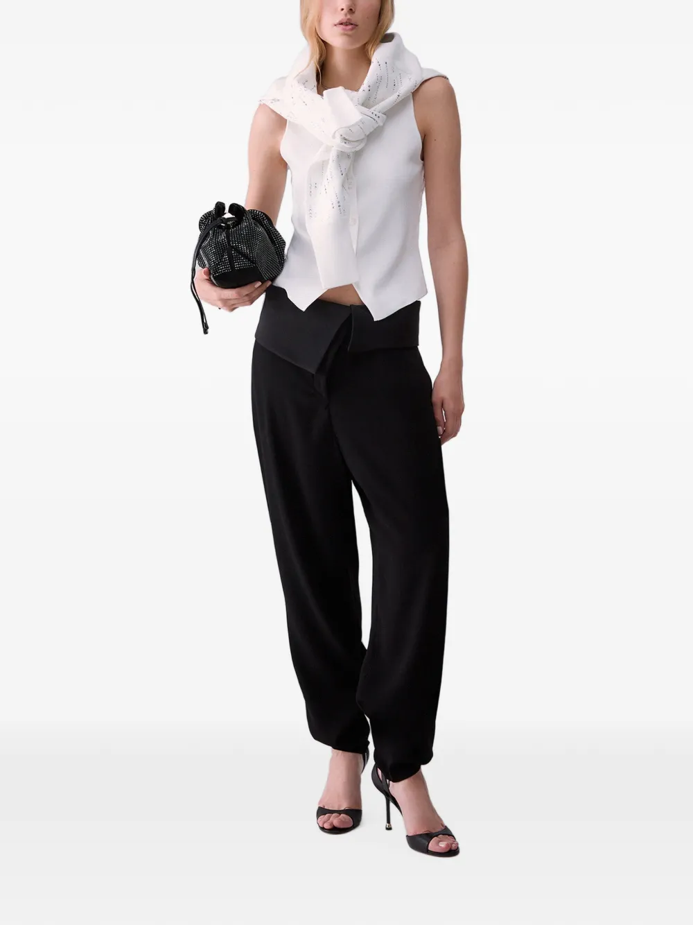 LIU JO Gebreide top met kanten detail Wit