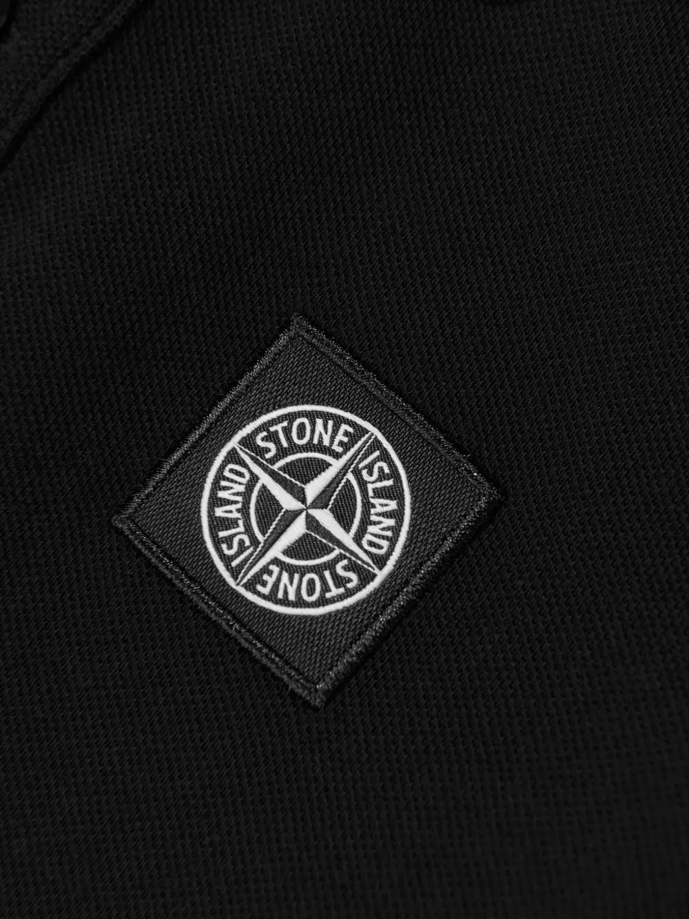 Stone Island Junior Poloshirt met logopatch Zwart