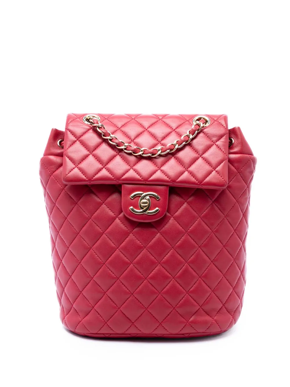 CHANEL Pre-Owned 2016-2017 Mini Quilted Lambskin Urban Spirit backpack - Rot
