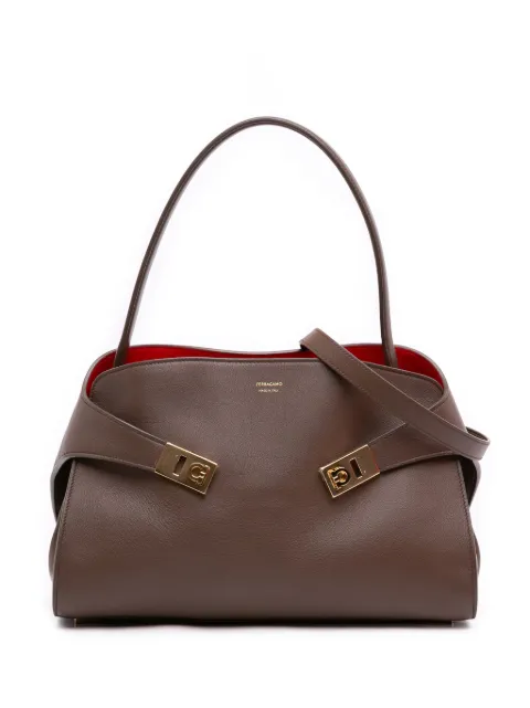 Ferragamo Pre-Owned 2021-2026 Medium Bicolor Calfskin Hug satchel