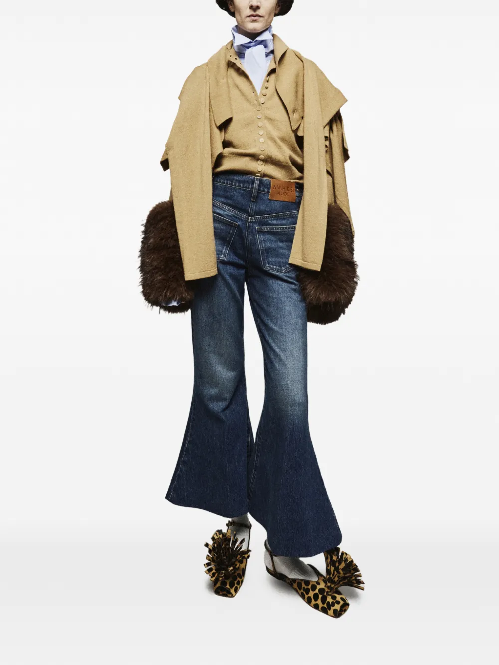 A.W.A.K.E. Mode cropped flared jeans