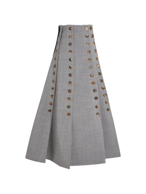 A.W.A.K.E. Mode multi-panel button-embellished skirt