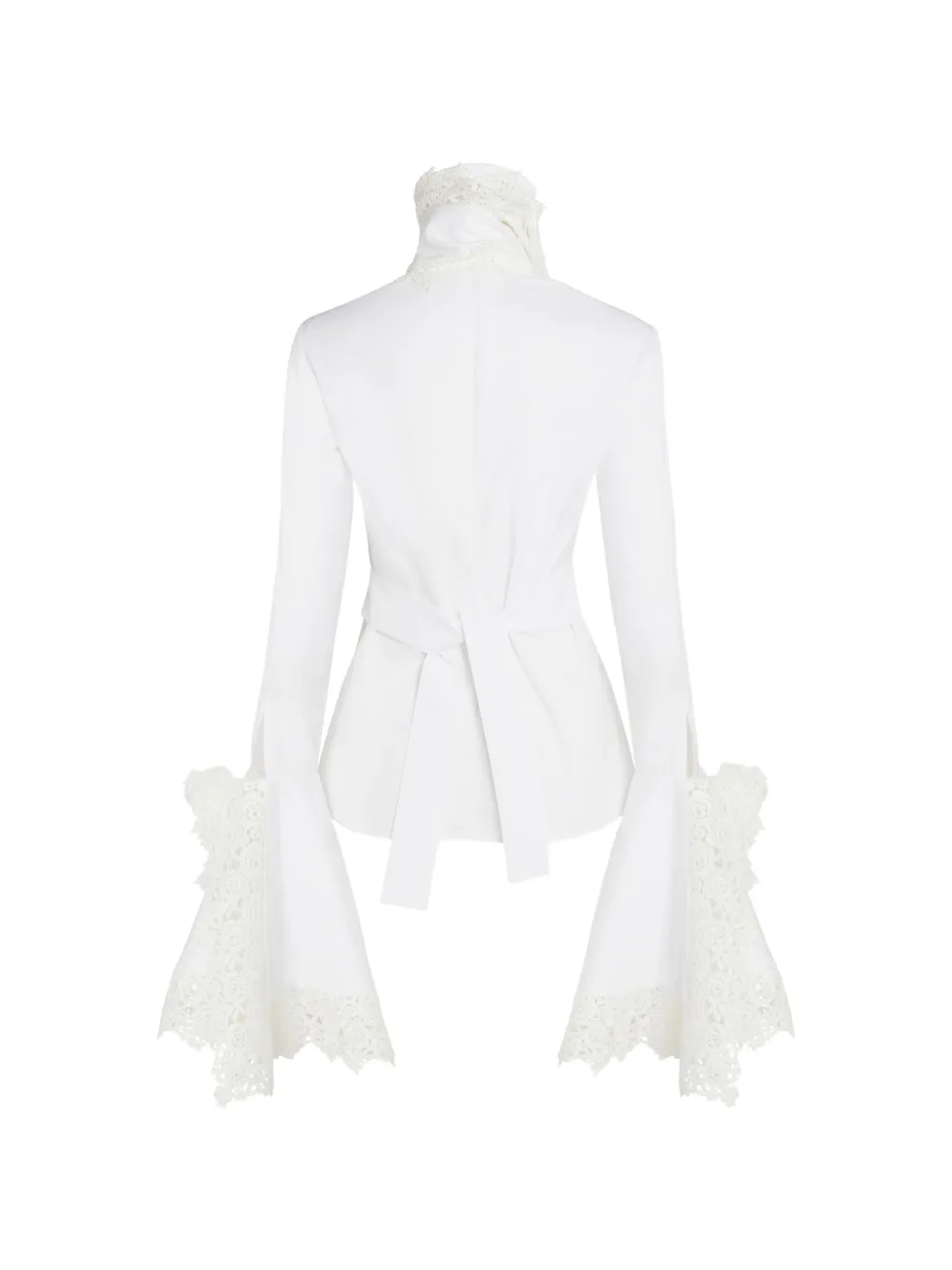 A.W.A.K.E. Mode Jabot Bell-sleeve Top in White, view 2
