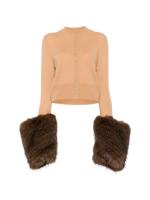 A.W.A.K.E. Mode faux-fur-trim cardigan