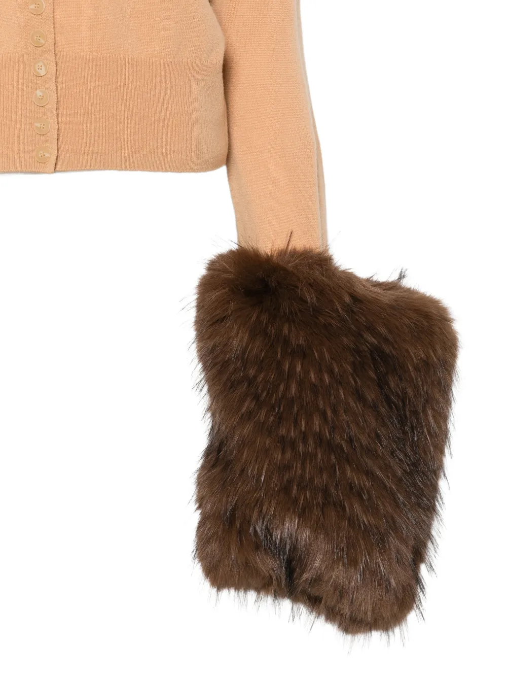 A.W.A.K.E. Mode Vest met afwerking van imitatiebont Beige