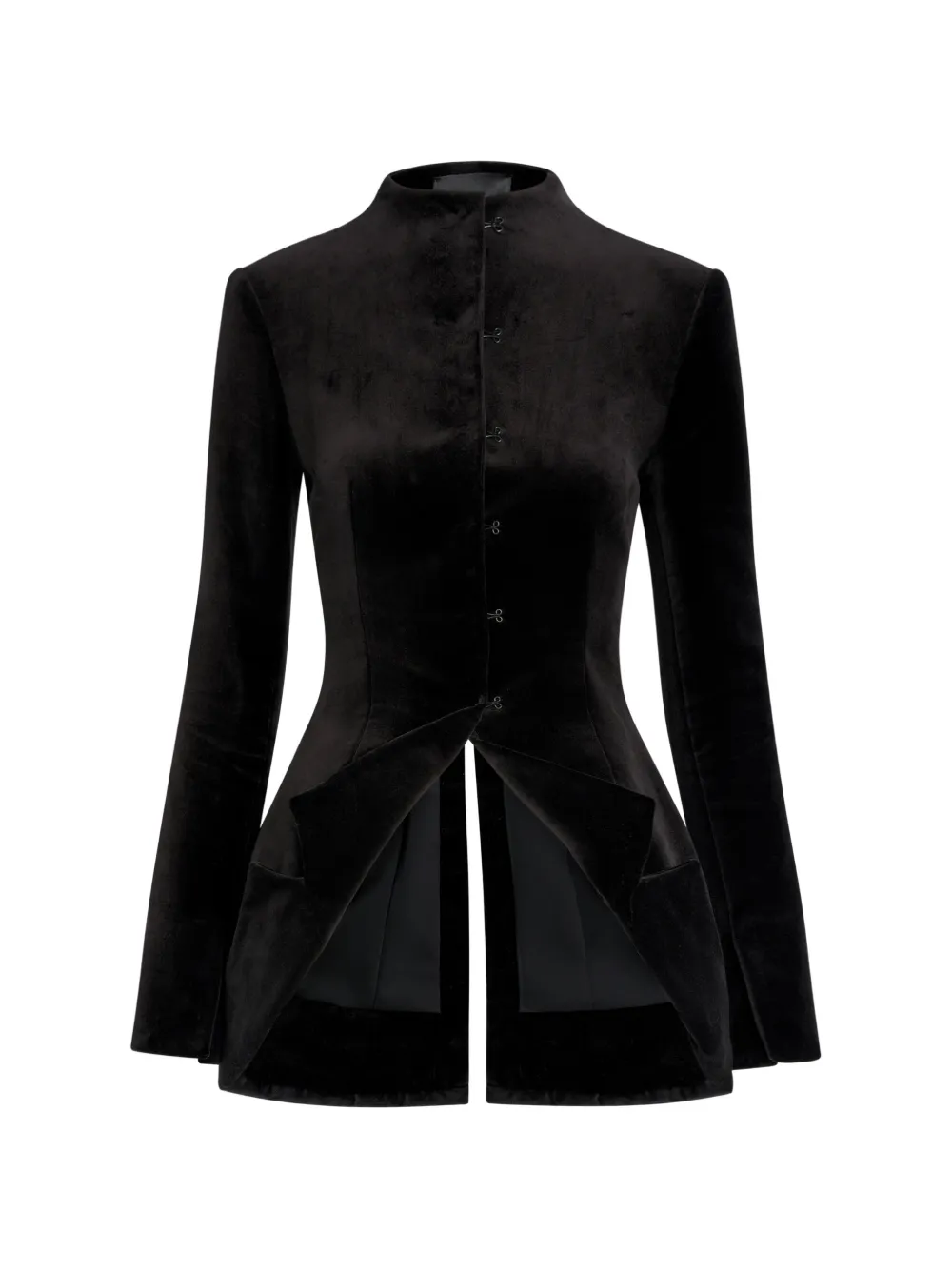 A.w.a.k.e. Hook-and-eye Velvet Jacket In Black