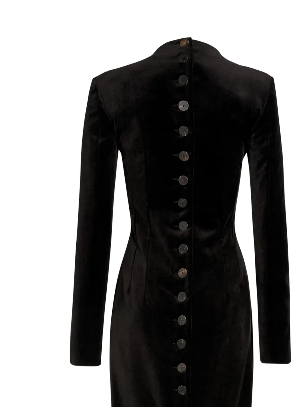 A.W.A.K.E. Mode Getailleerde maxi-jurk met knopen Zwart