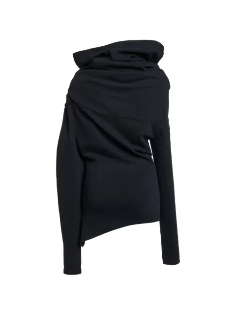 A.W.A.K.E. Mode asymmetric draped-neck top