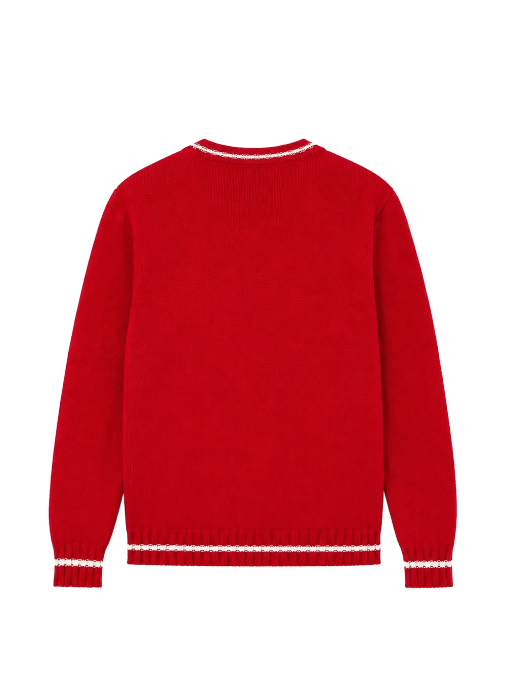 Golden Goose Kids Trui met gestreepte afwerking en logo-intarsia Rood
