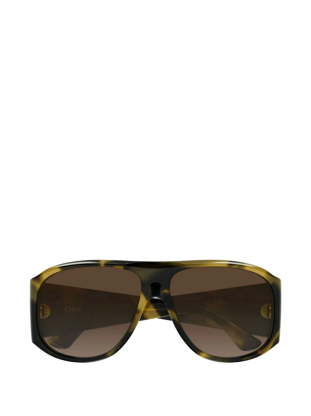 Chloé Izia tortoiseshell-effect pilot-frame sunglasses - Marrone