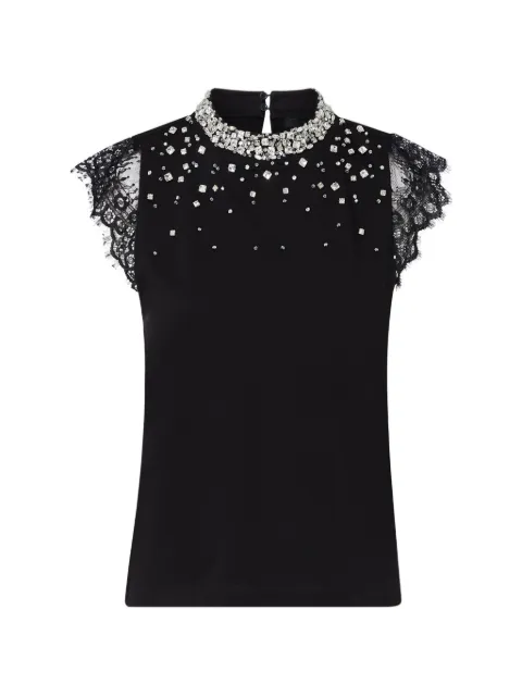 LIU JO T-shirt with lace and rhinestones
