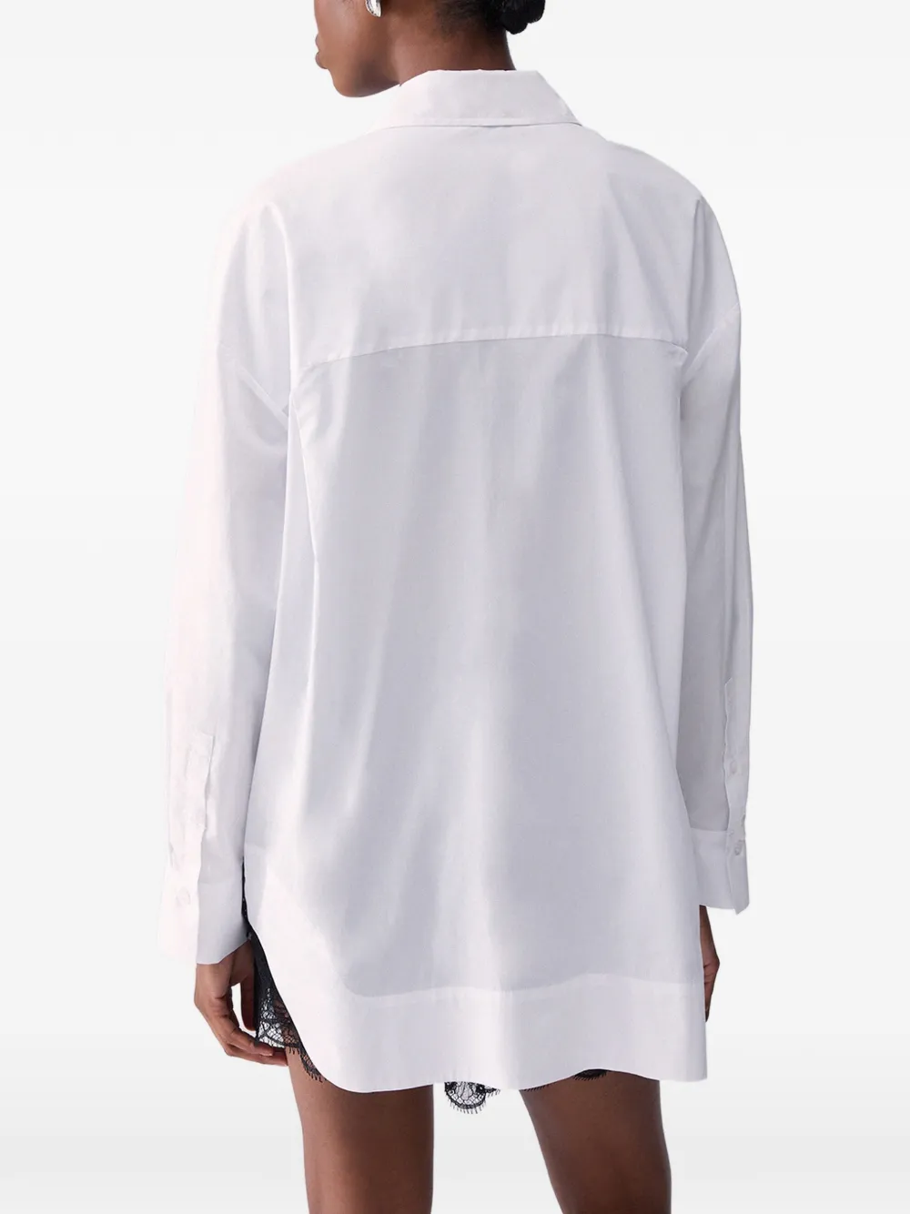 LIU JO Popeline blouse met borduurwerk Wit