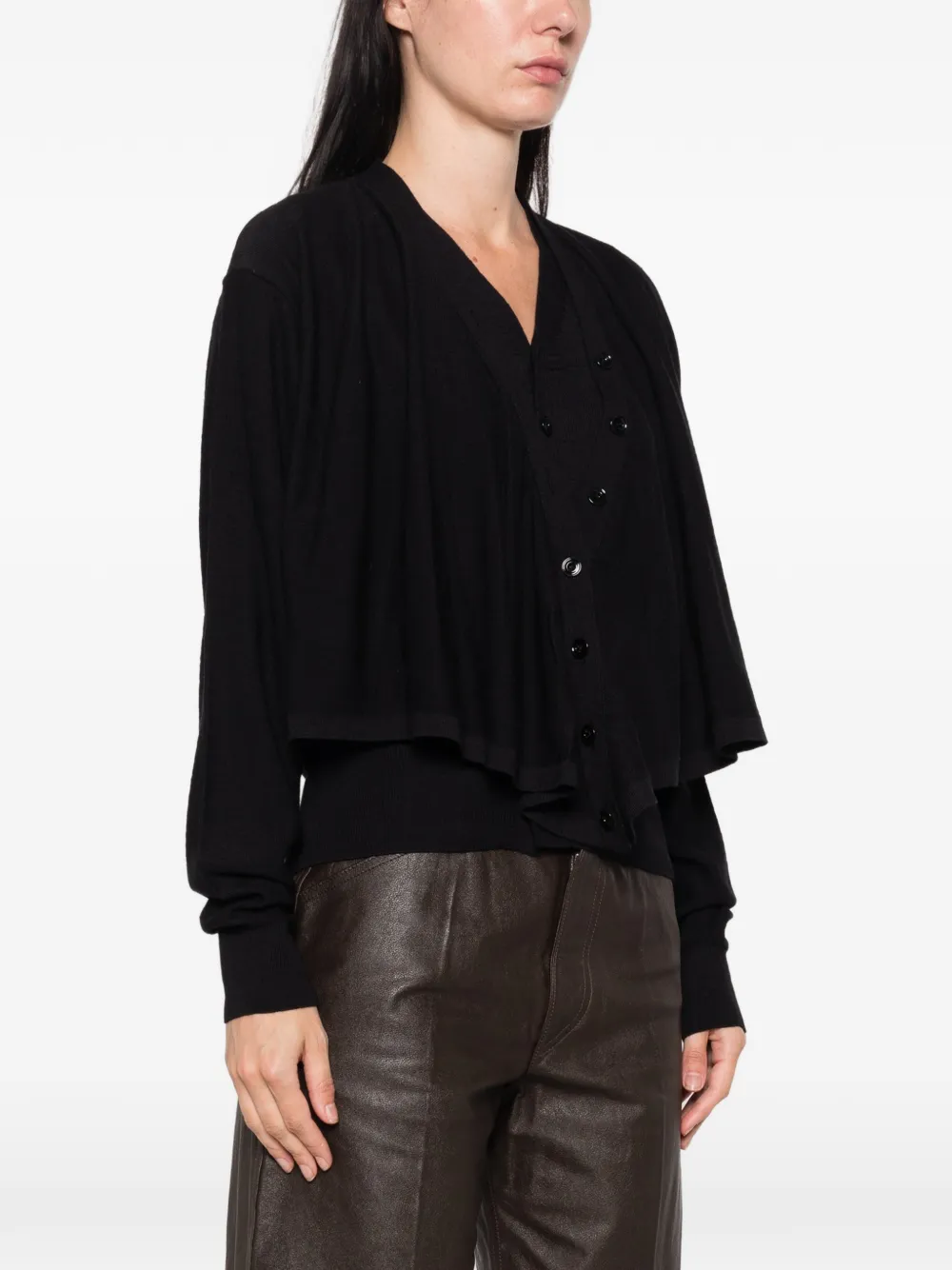 Lemaire Trompe L`oeil Button-down Cardigan In 블랙