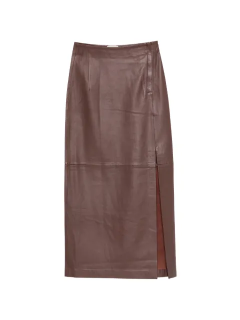Alysi paneled leather skirt