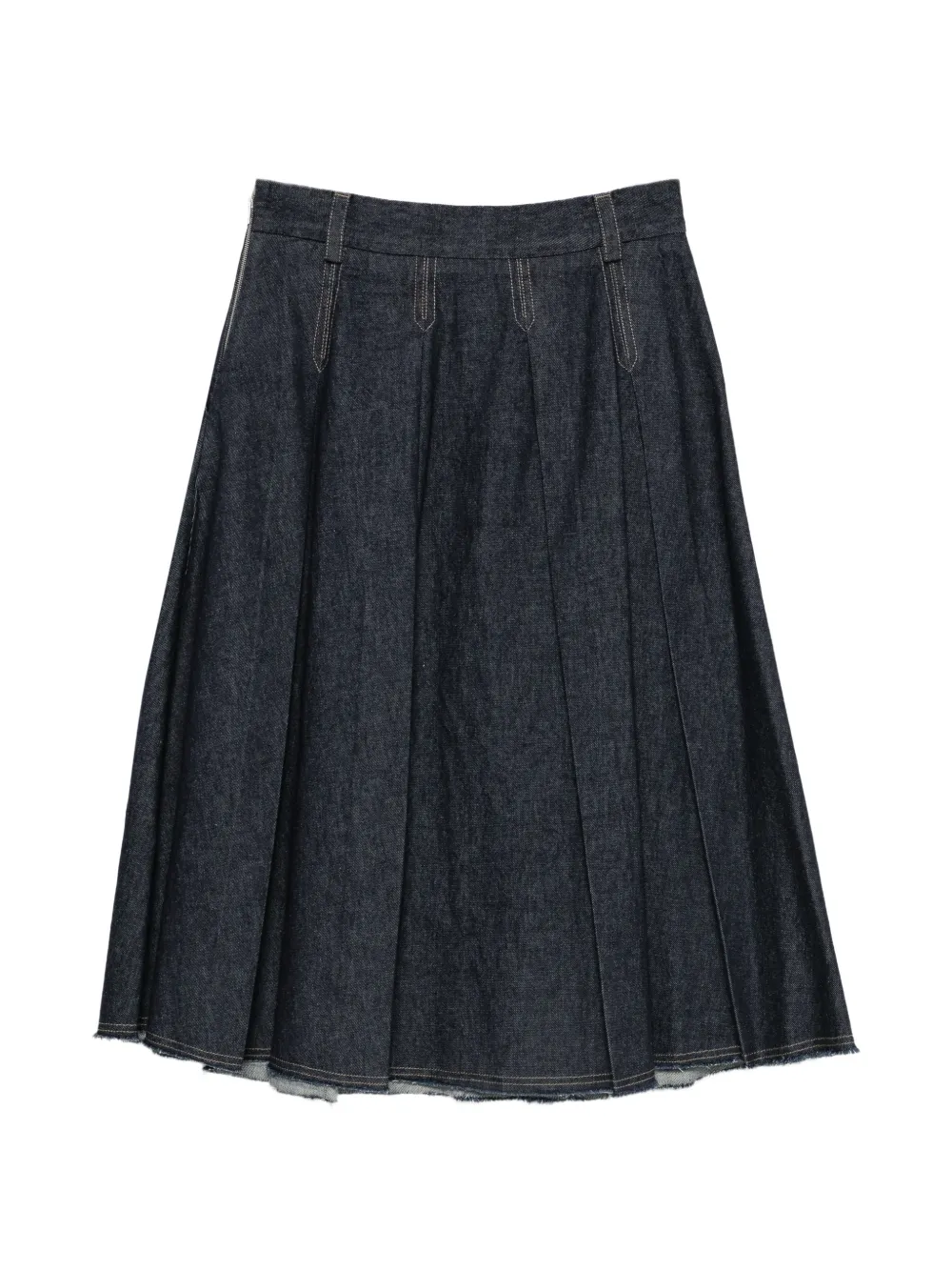 Tela Charlotte J denim plooirok Blauw