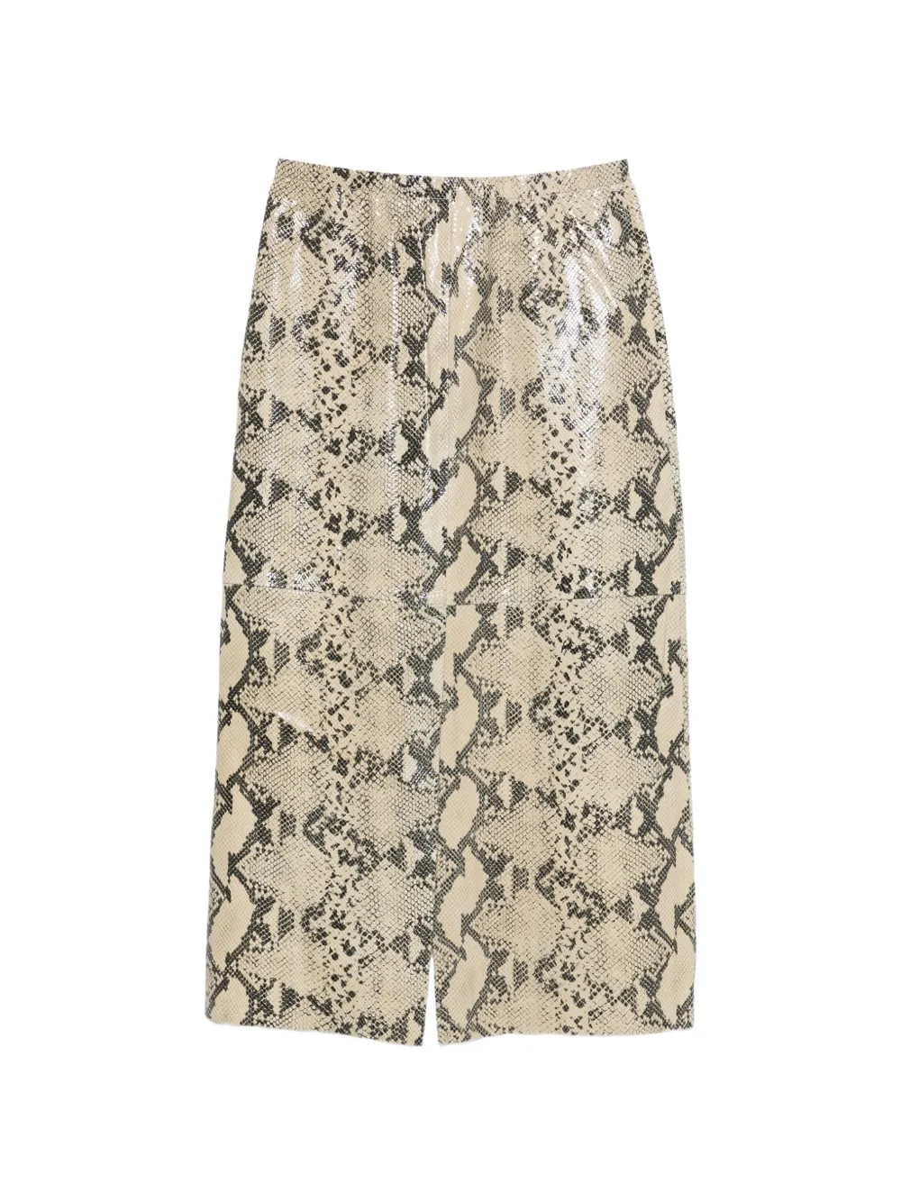 Alysi Elastische rok met python-effect Beige