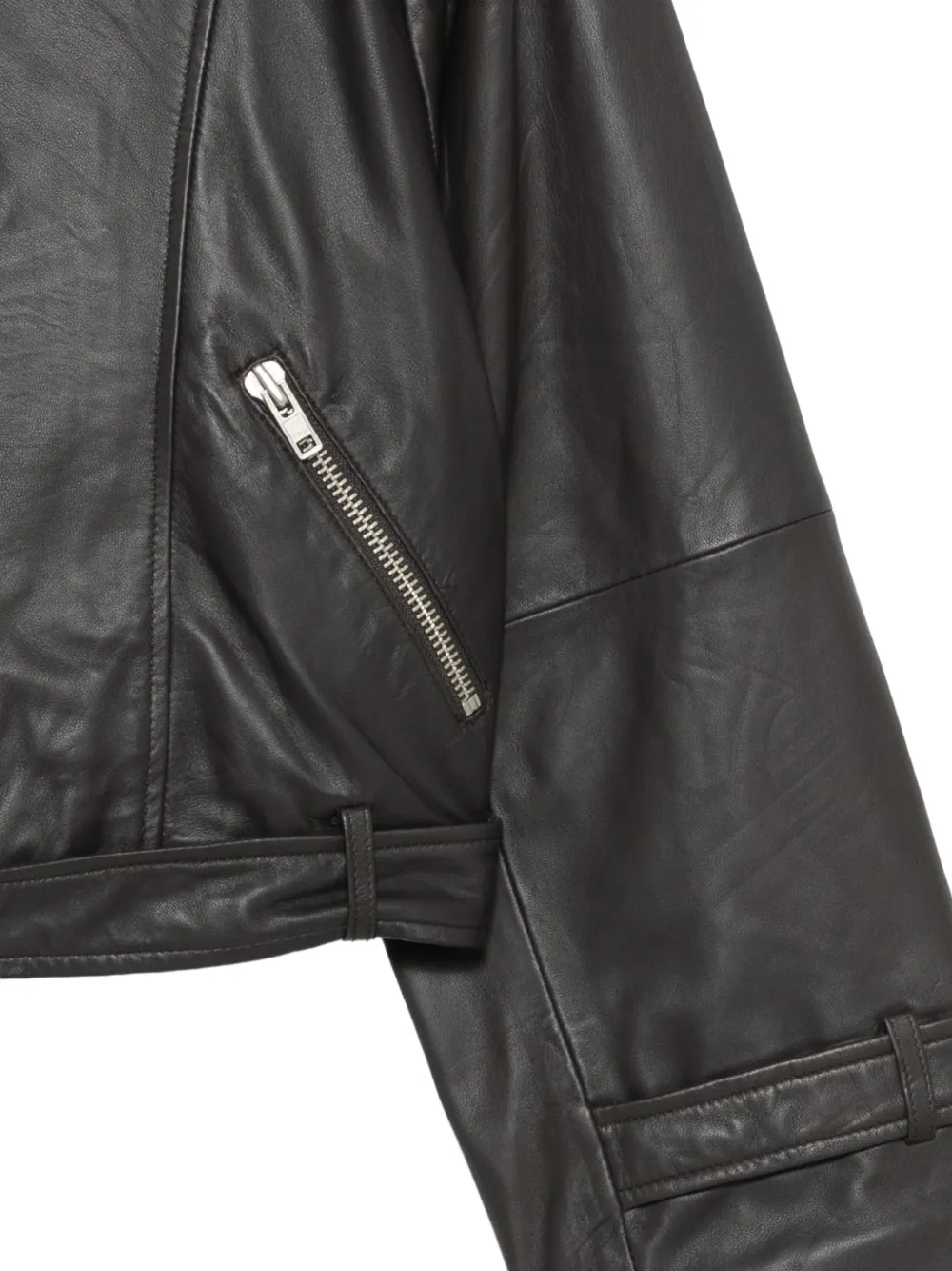 Alysi belted leather jacket Bruin