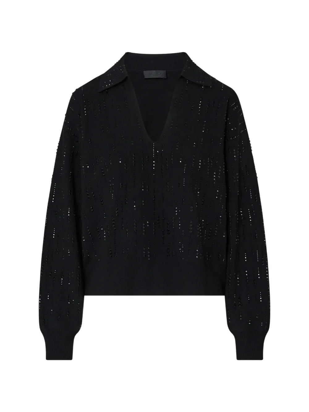 LIU JO sweater with jewel embroidery - Nero