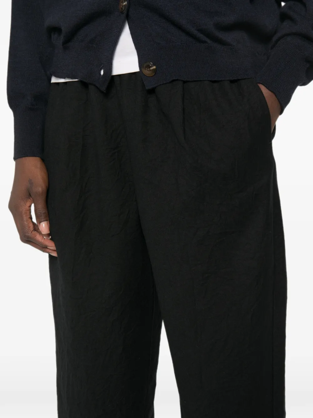 Apuntob Elastische broek met scheerwol Zwart