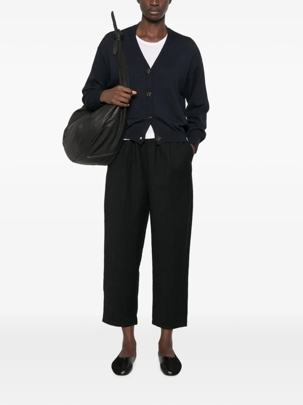 Apuntob Elastische broek met scheerwol Zwart