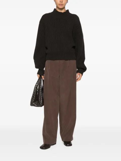 White Sand pleated wide-leg trousers