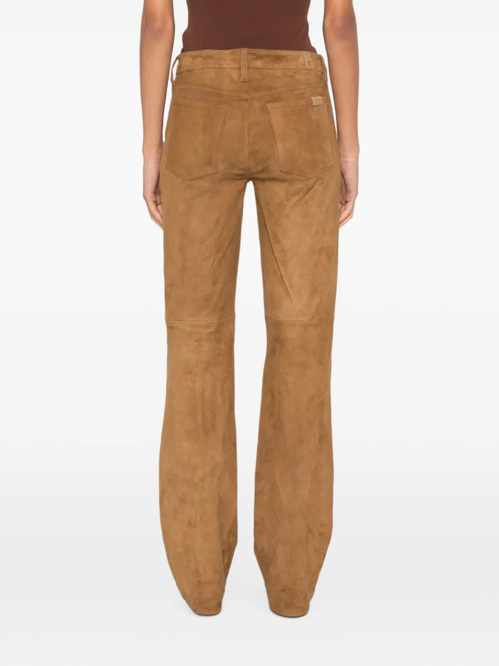 7 For All Mankind Dojo suède uitlopende broek Bruin