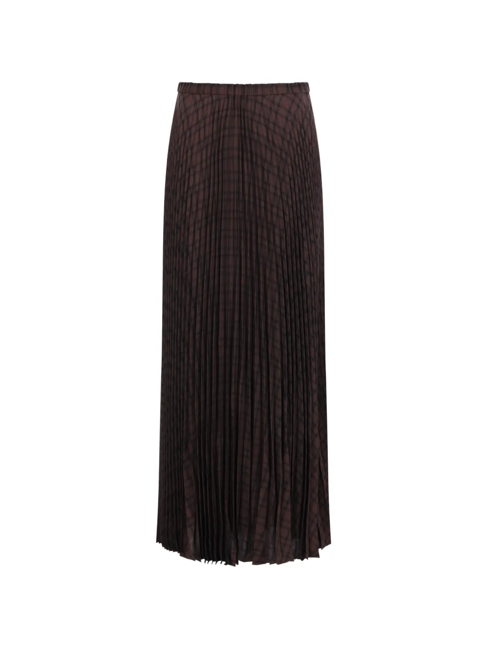 ASPESI check-print pleated maxi skirt - Marrone