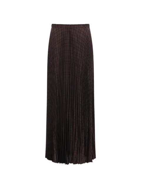ASPESI check-print pleated maxi skirt