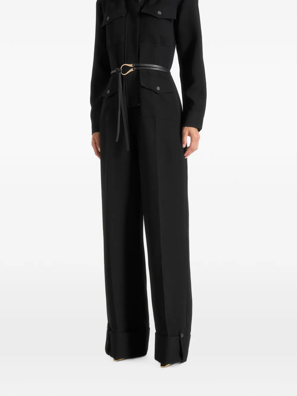 Manière De Voir Ruby jumpsuit met ceintuur Zwart