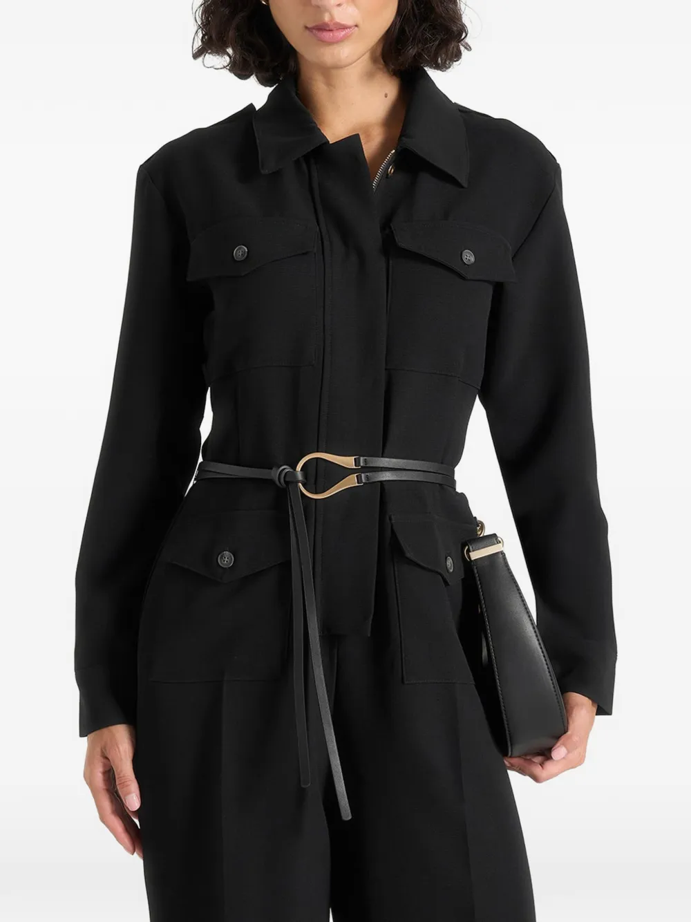 Manière De Voir Ruby jumpsuit met ceintuur Zwart