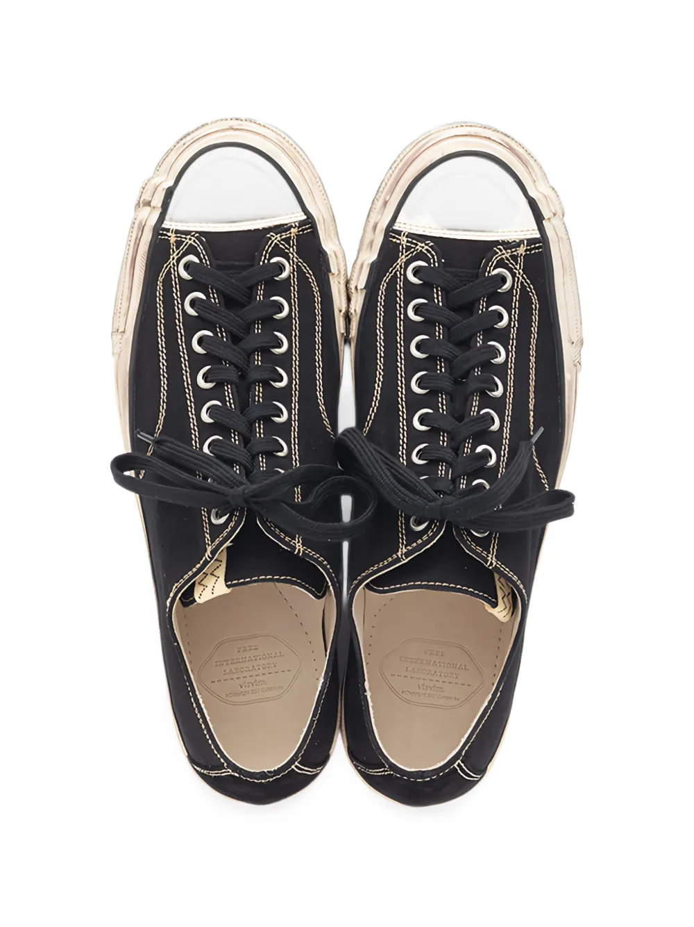 visvim distressed-effect lace-up sneakers Zwart