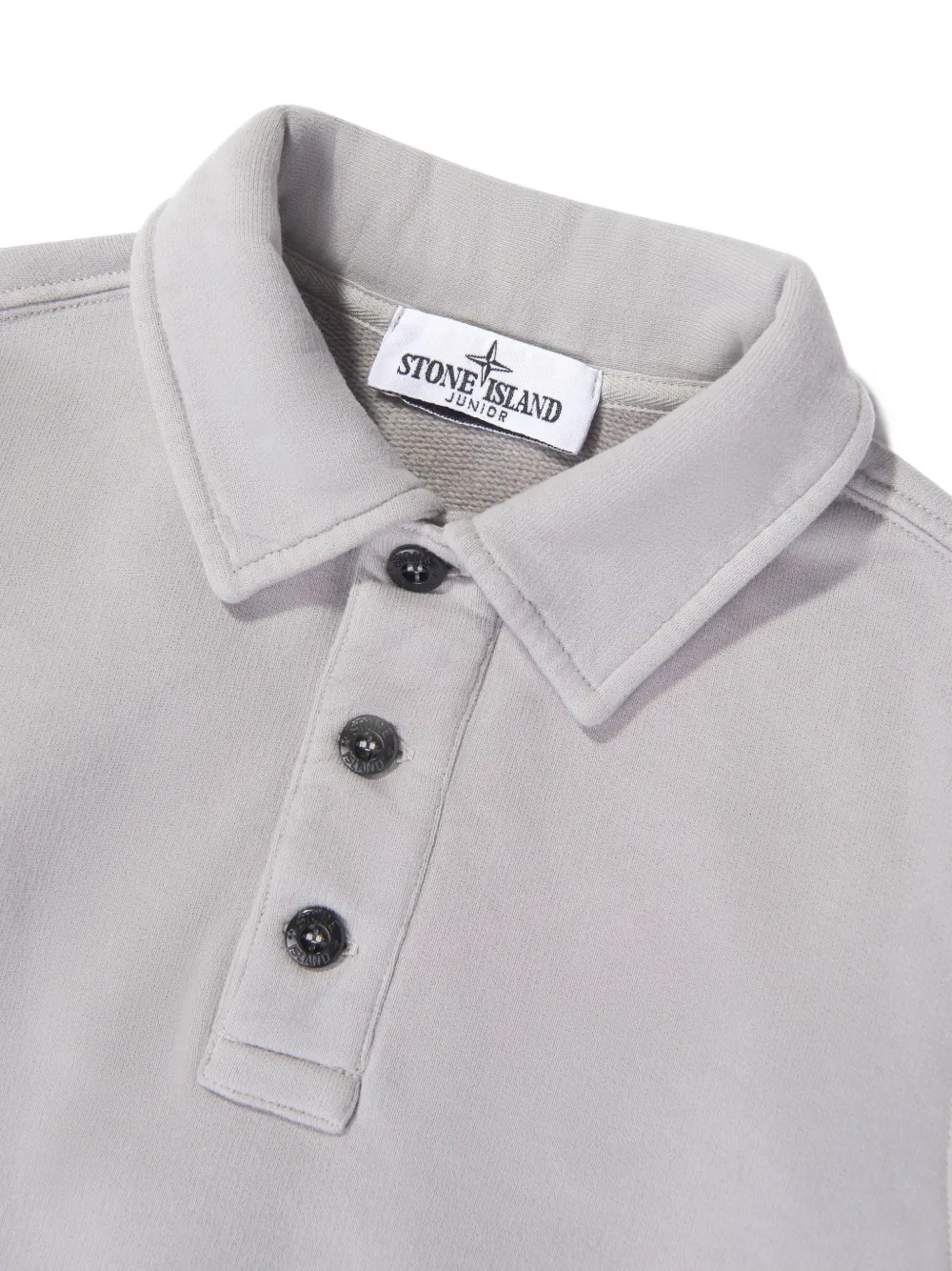 Stone Island Junior logo-patch polo shirt Grijs