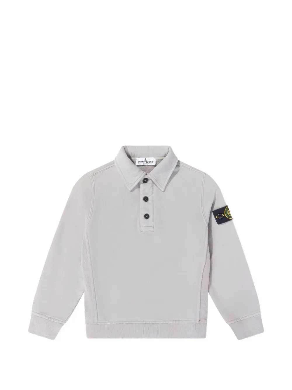 Stone Island Junior logo-patch polo shirt - Grigio