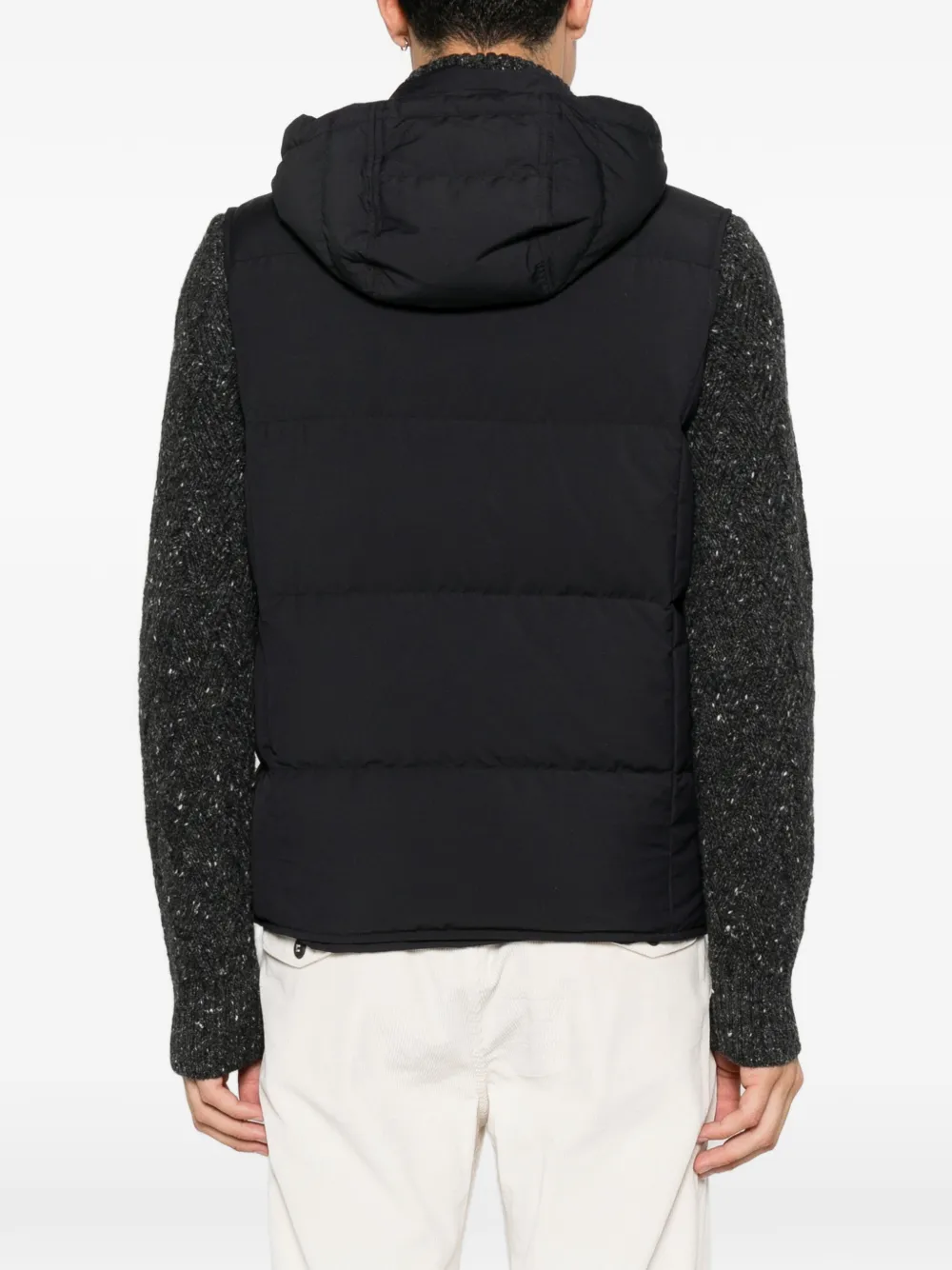 Eleventy Bodywarmer met capuchon Zwart