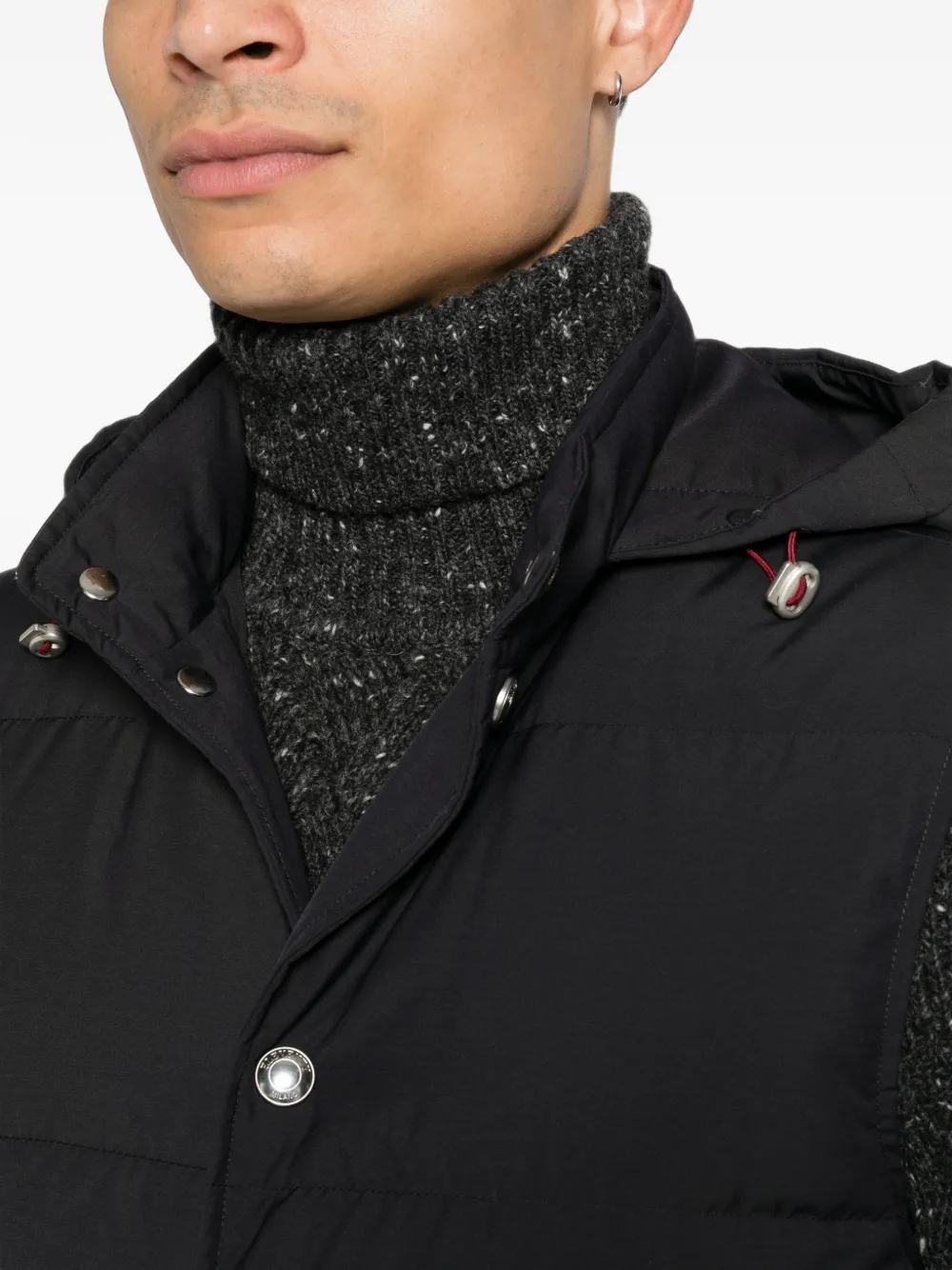 Eleventy Bodywarmer met capuchon Zwart