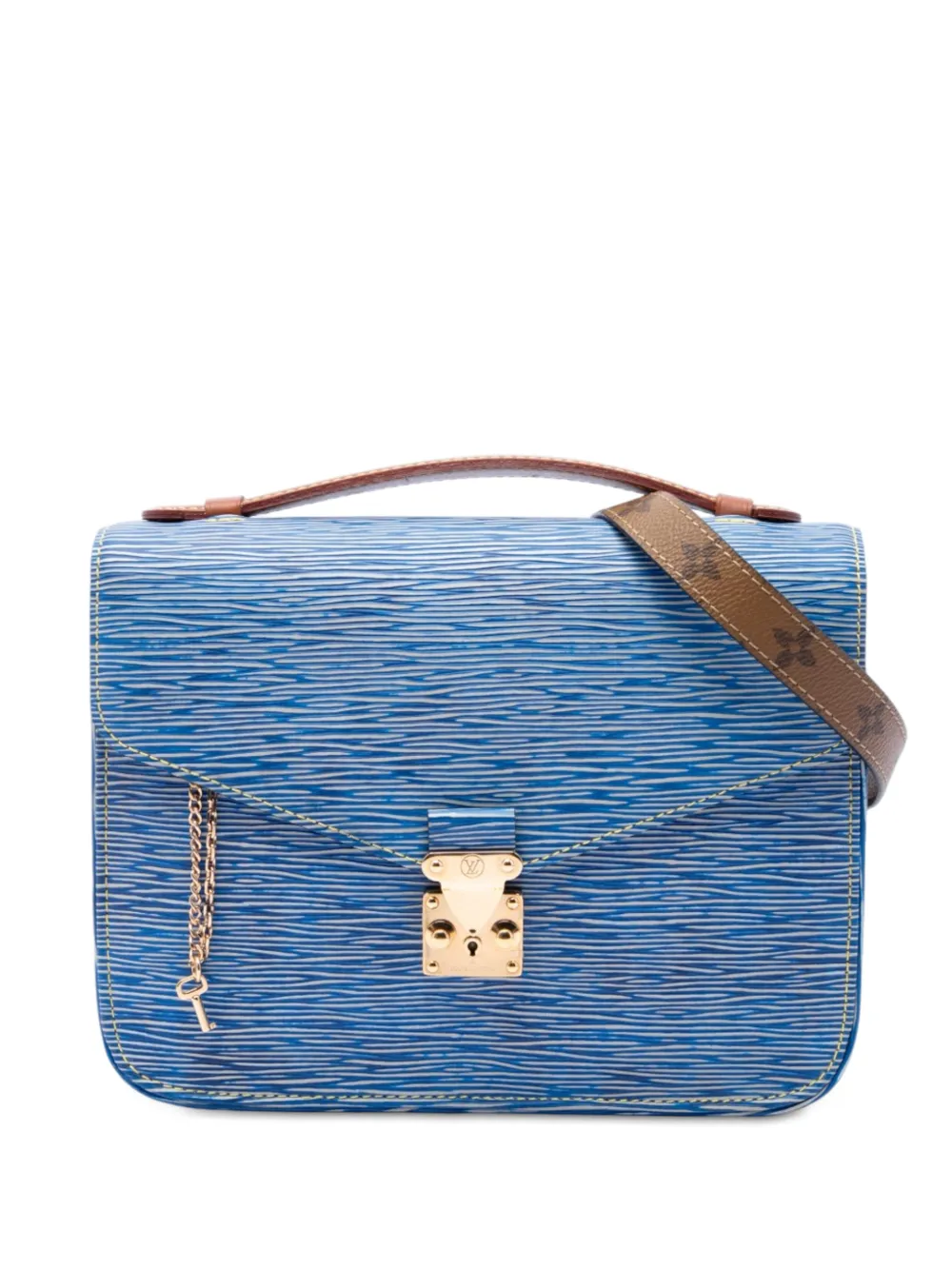 Louis Vuitton Pre-Owned 2017 Epi Denim and Reverse Monogram Pochette Metis satchel - Blau
