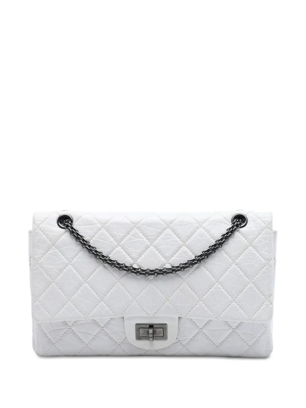 CHANEL Pre-Owned 2008-2009 Quilted Aged Calfskin Reissue 2.55 Double Flap 227 shoulder bag - Bianco