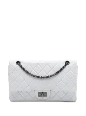 CHANEL ミニココマーク 膝丈スカート オフホワイト 40 綿 CCロゴ CHANEL Pre-Owned 2008-2009 Quilted Aged Calfskin Reissue 2.55